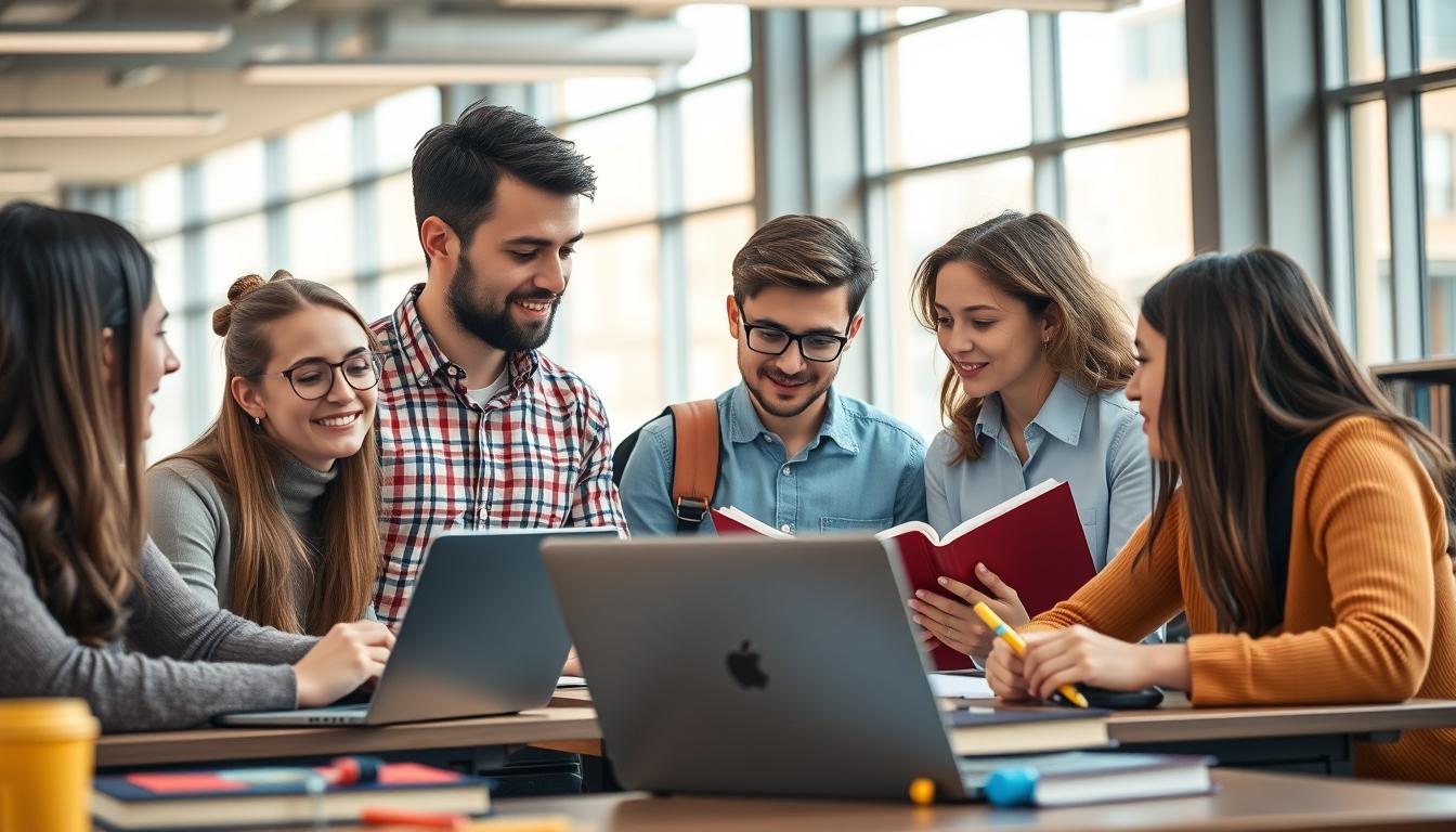 Students working in research laboratory